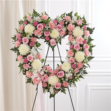 Always Remember&trade; Floral Heart Tribute- Pink